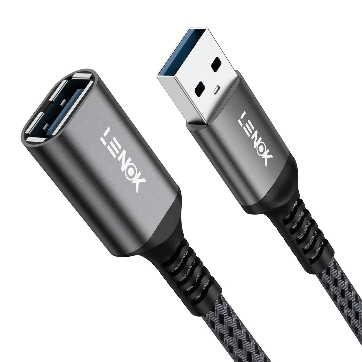 LENOK USB 3.0 extension cable 2M – USB-A male to female braided nylon product shot