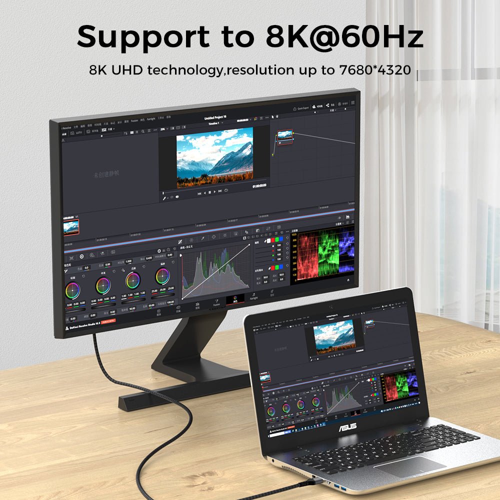 8K HDMI 2.1 Cable 48Gbps Ultra High Speed, Braided 8K@60 4K@120 HDR eARC for PS5 & 4K/8K TV - LENOK