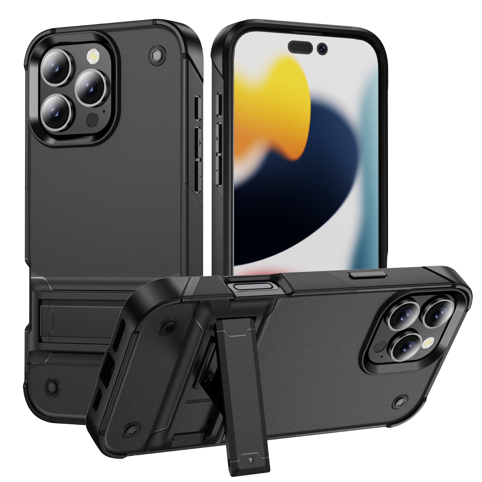 iPhone 16 Pro Case – Military - Grade Heavy - Duty Armor with Kickstand, Shockproof, Fingerprint - Resistant Rugged Cover | LENOK - LENOK