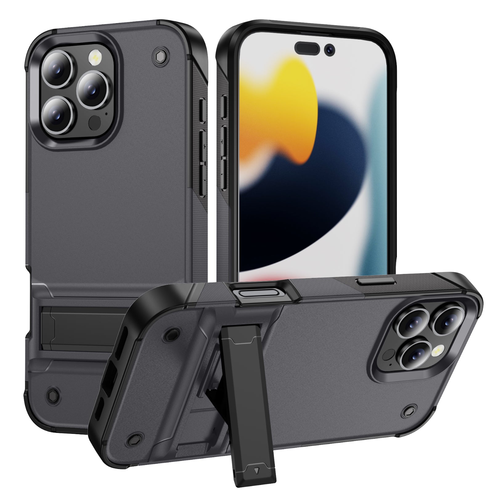 iPhone 16 Pro Max Case – Military - Grade Heavy - Duty Armor with Kickstand, Shockproof, Fingerprint - Resistant Rugged Cover | LENOK - LENOK