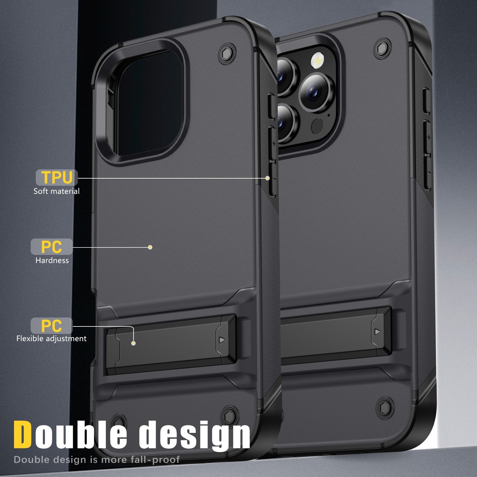 iPhone 16 Pro Max Case, Military-Grade Shockproof Armor with Kickstand, Rugged Cover | LENOK - LENOK