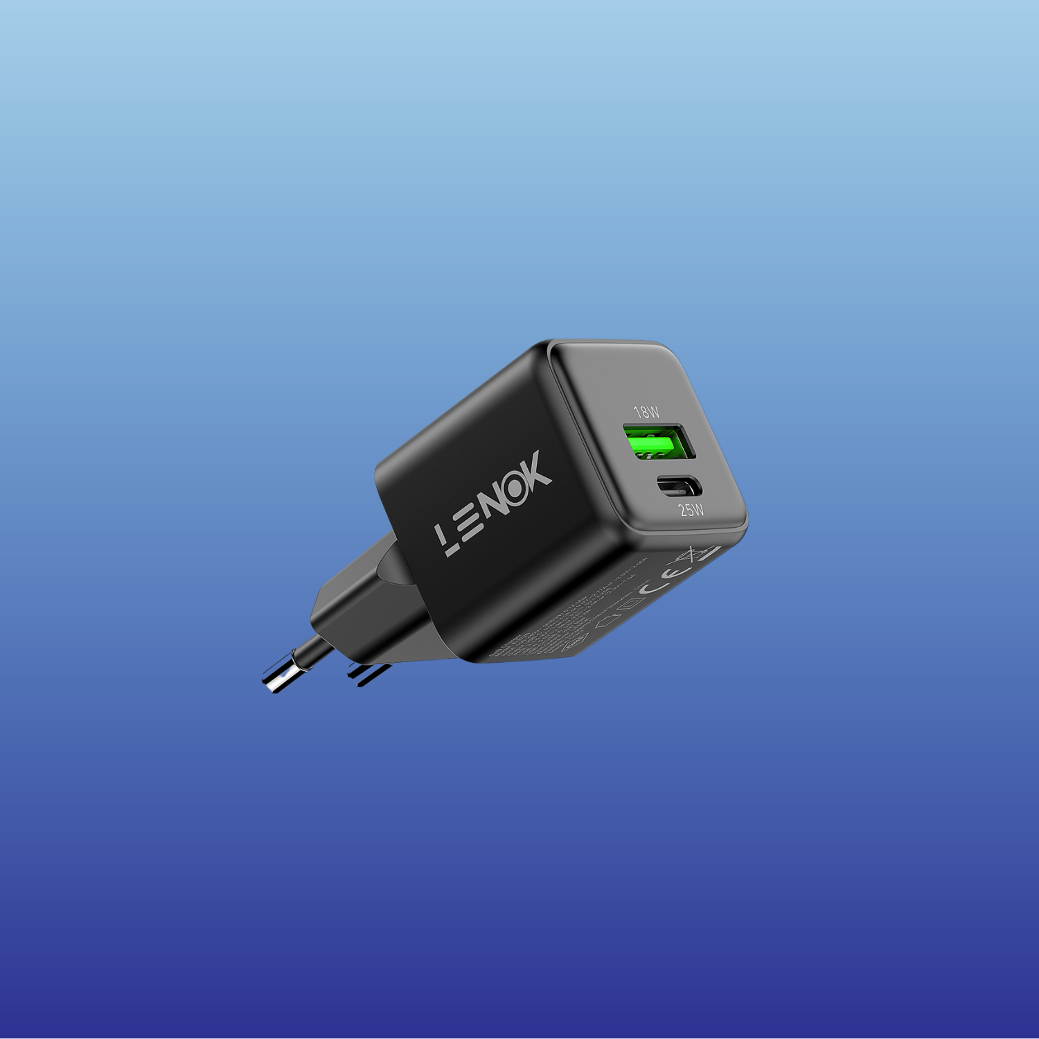 LENOK 25W fast wall charger with USB-C port, compatible with quick charge devices