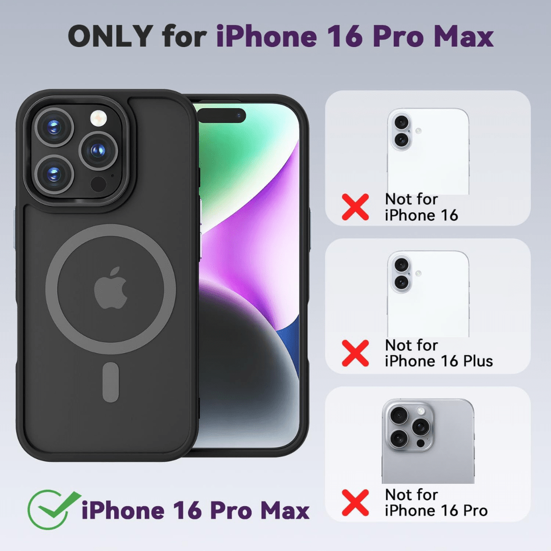 LENOK iPhone 16 Pro Case - Strong Magnetic, Military Grade Drop Protection, Protective Shockproof Translucent Matte Slim Phone Case - LENOK