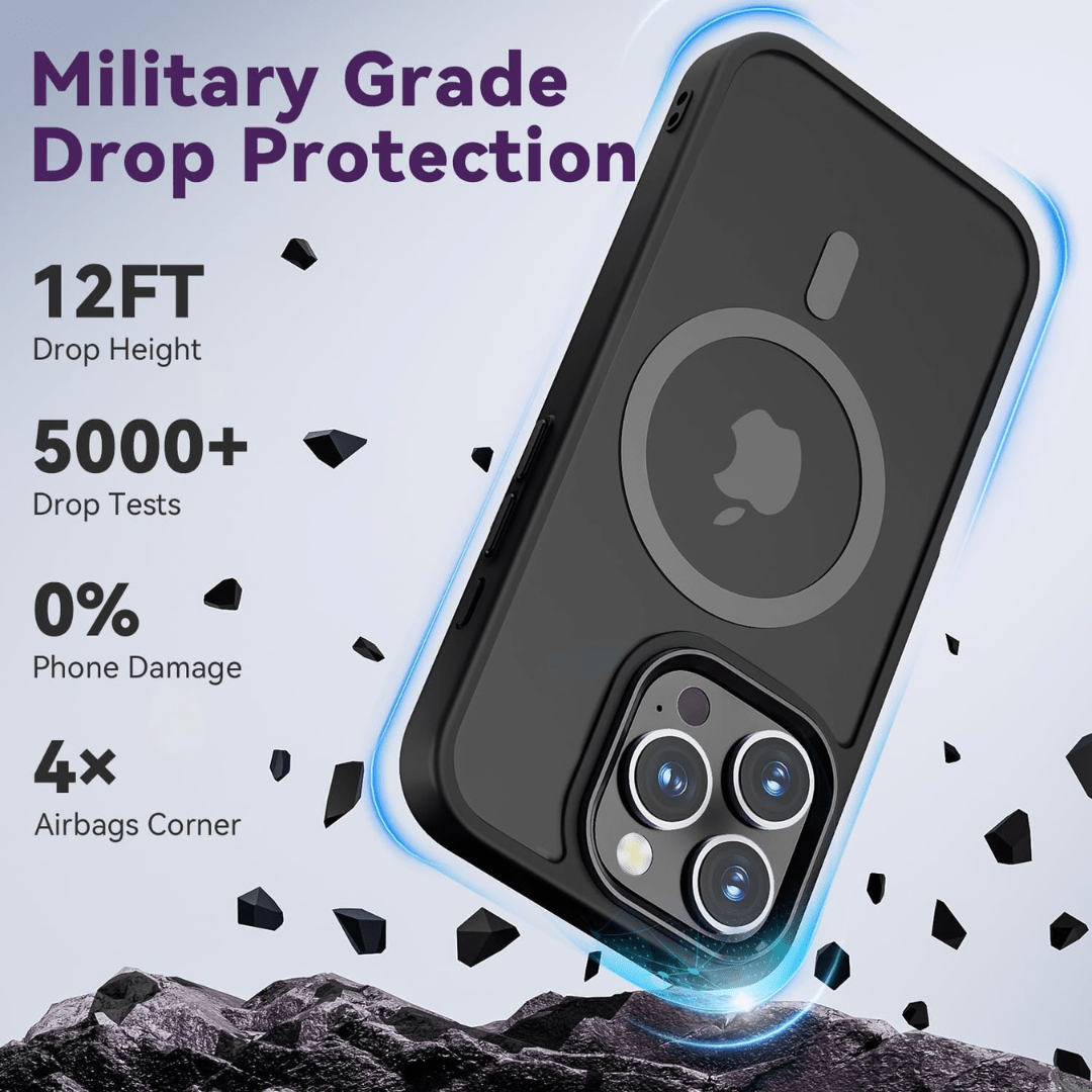 LENOK iPhone 16 Pro Case - Strong Magnetic, Military Grade Drop Protection, Protective Shockproof Translucent Matte Slim Phone Case - LENOK