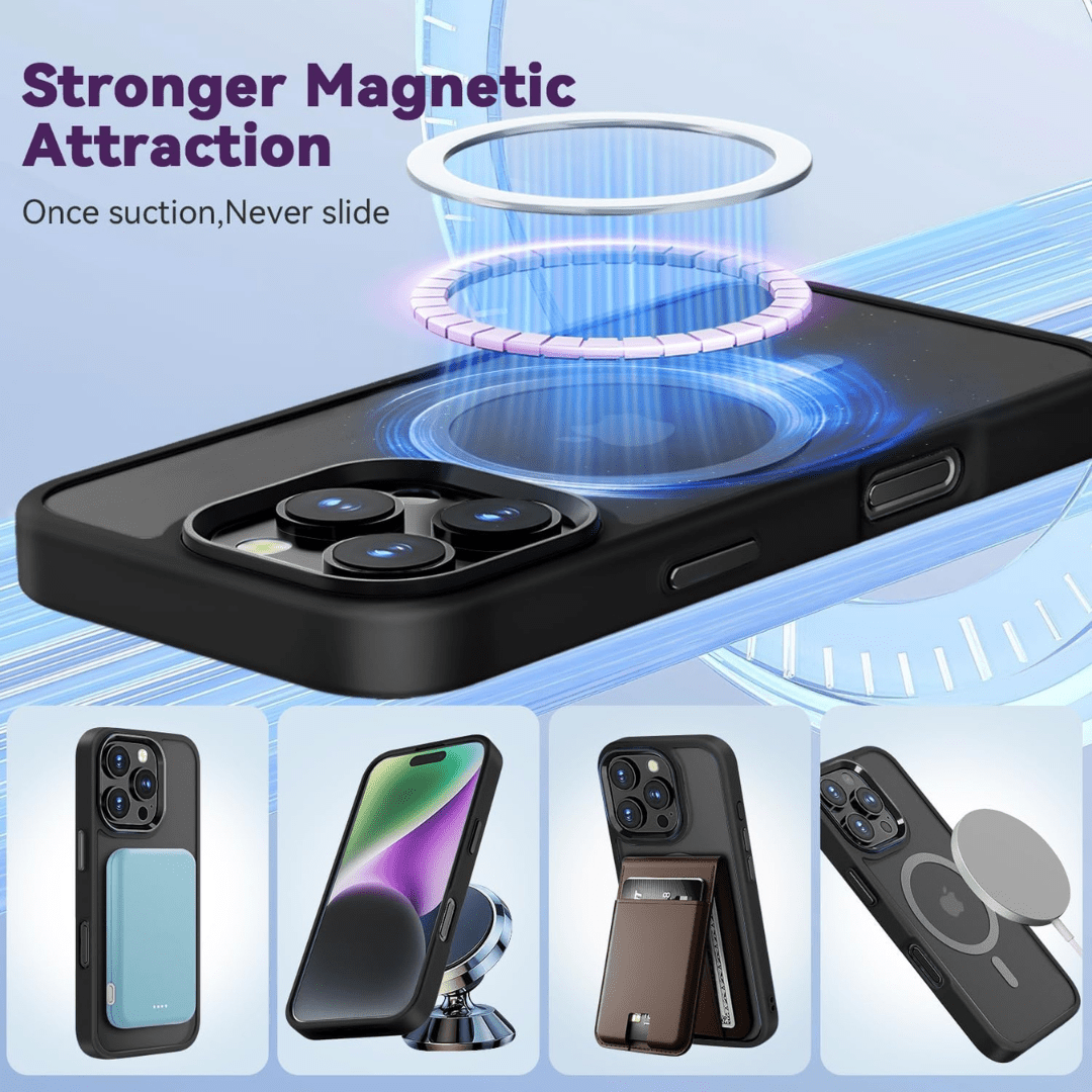 LENOK iPhone 16 Pro Max Case - Strong Magnetic, Military Grade Drop Protection, Protective Shockproof Translucent Matte Slim Phone Case - LENOK