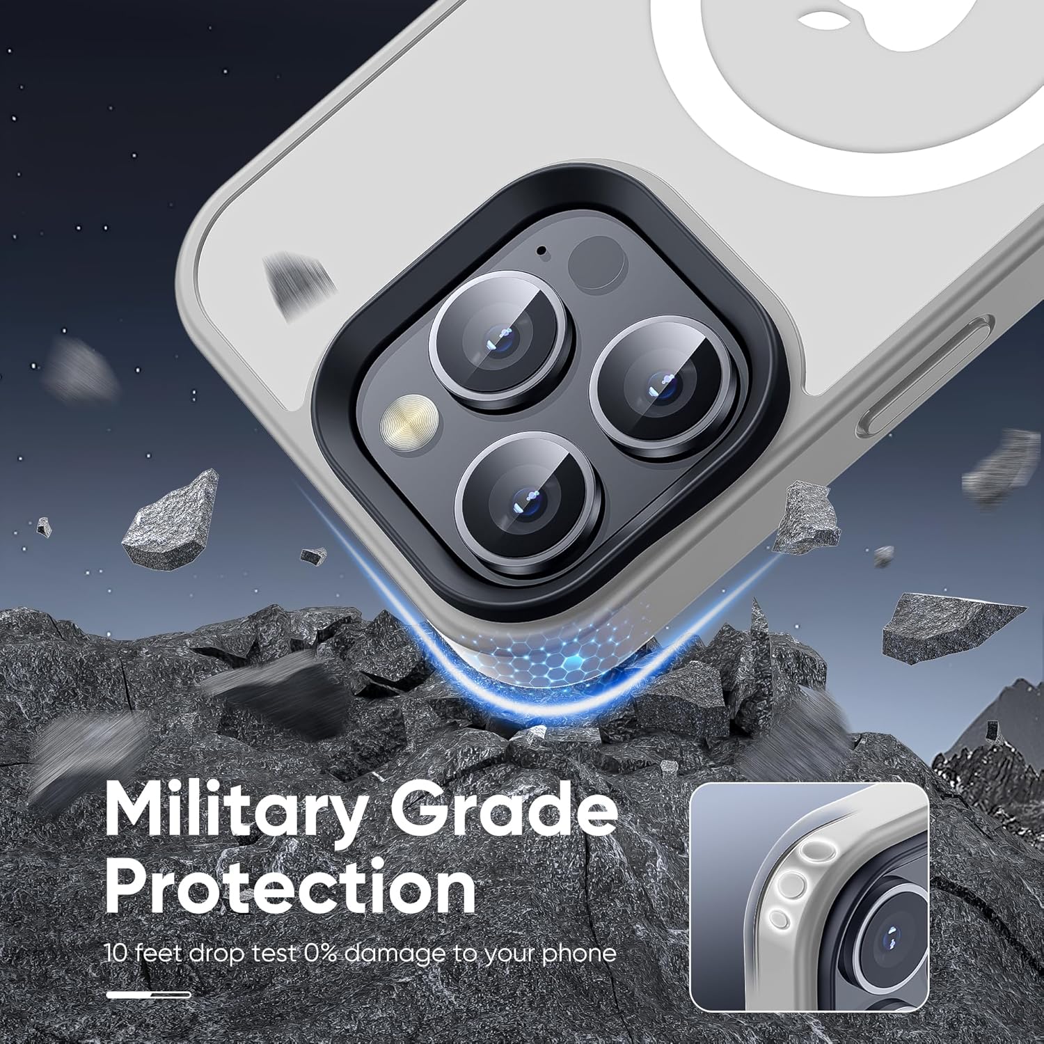 LENOK iPhone 16 Pro Max Case - Strong Magnetic, Military Grade Drop Protection, Protective Shockproof Translucent Matte Slim Phone Case - LENOK