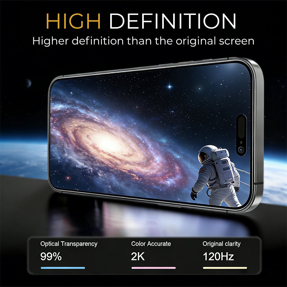 LENOK iPhone 17 Pro Screen Protector – 9H Tempered Glass, HD Clear, 2X Strength - LENOK