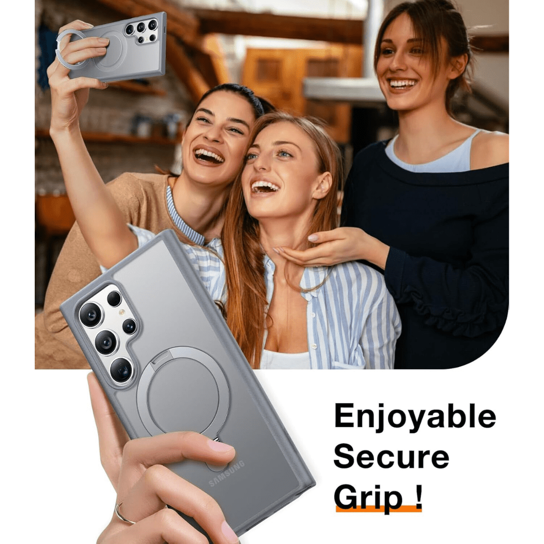 LENOK S24 Ultra Case - MagSafe Compatible, Ring Grip, Shock Absorbing, Slim Fit. - LENOK