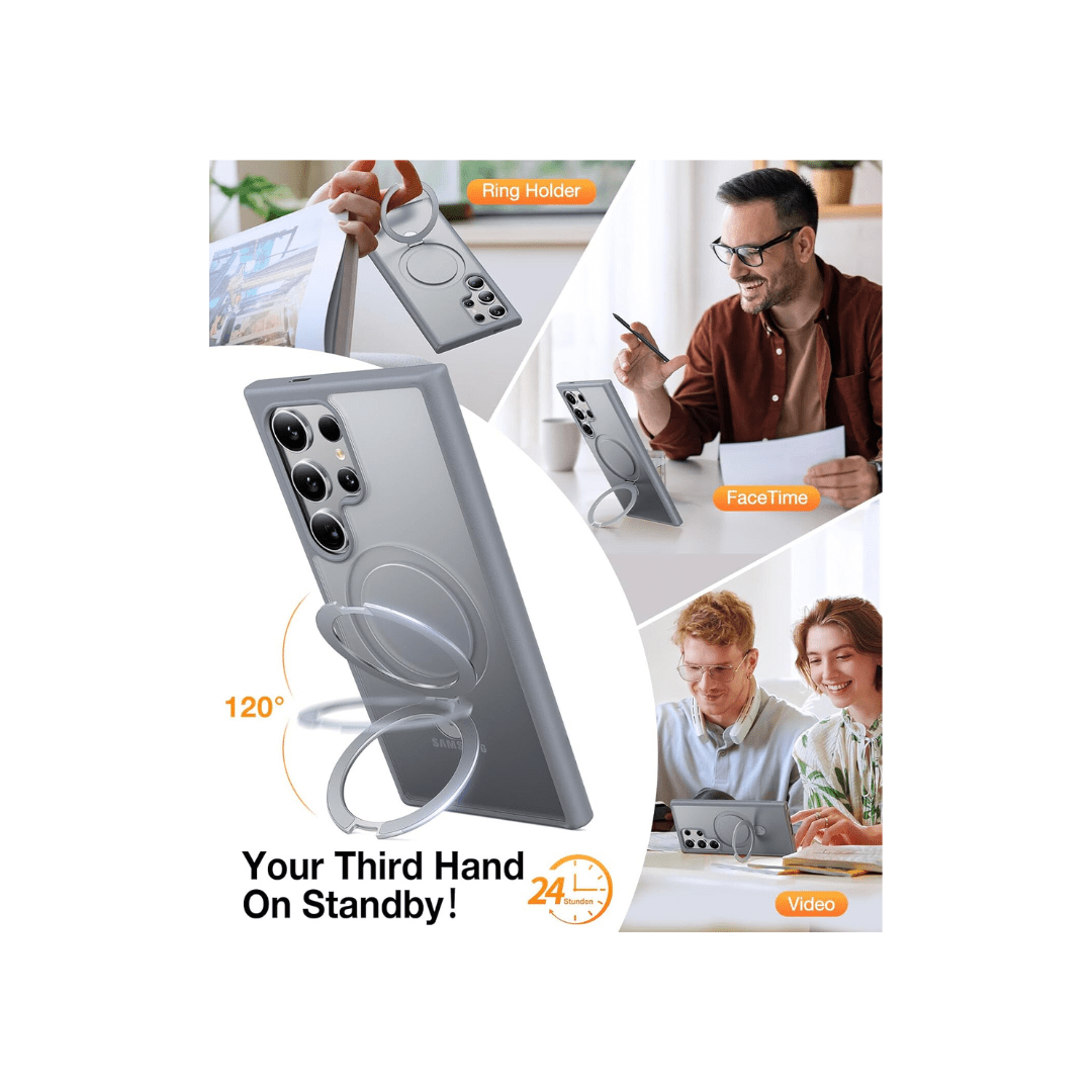 LENOK S24 Ultra Case - MagSafe Compatible, Ring Grip, Shock Absorbing, Slim Fit. - LENOK