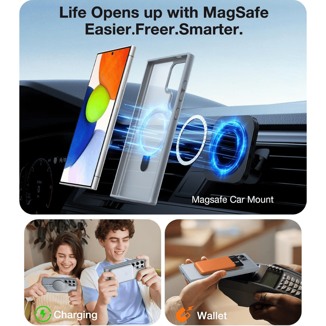 LENOK S24 Ultra Case - MagSafe Compatible, Ring Grip, Shock Absorbing, Slim Fit. - LENOK