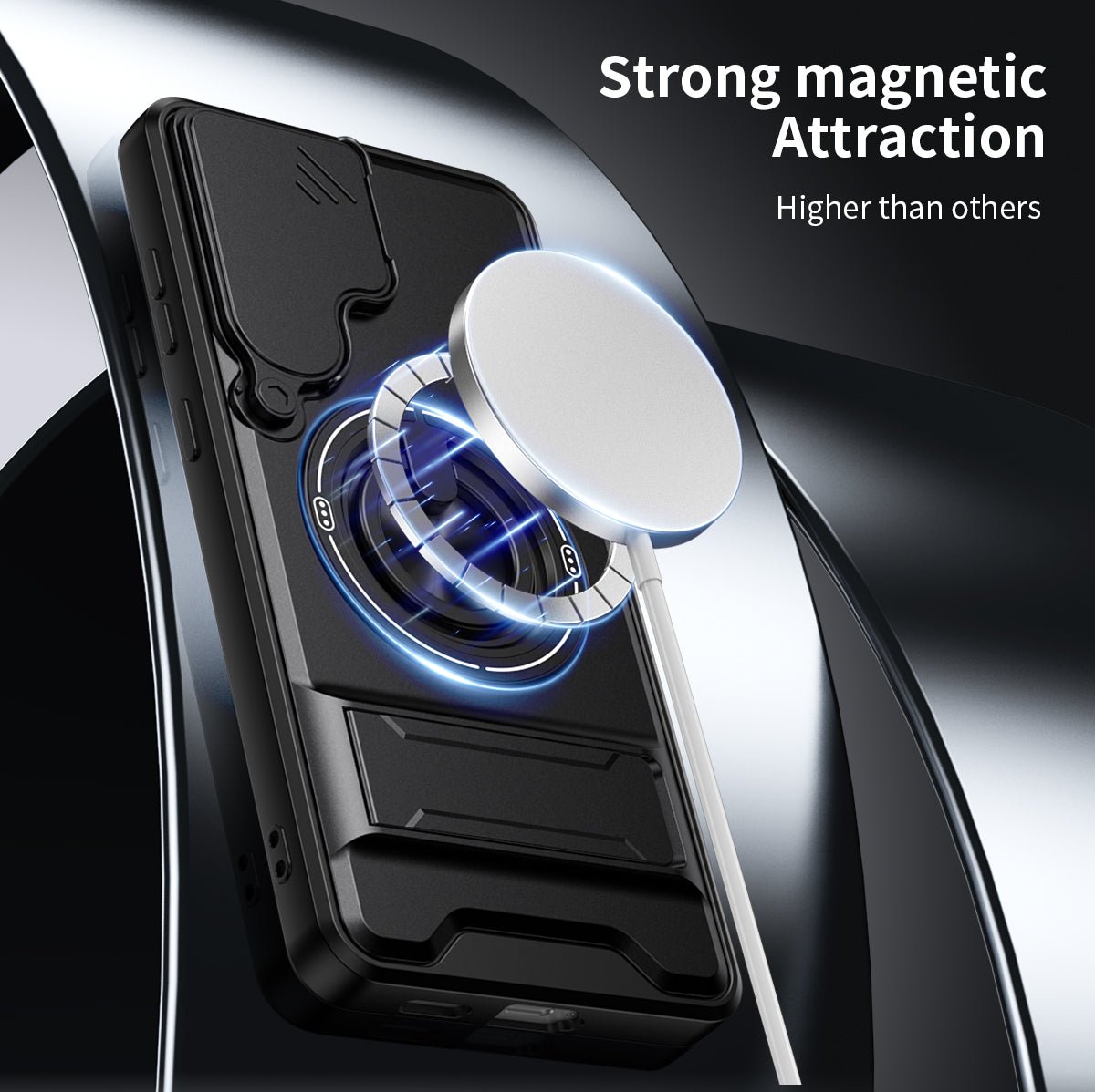 LENOK Samsung Galaxy S25 FE Case – Military-Grade MagSafe, Camera Slider, 360° Ring Kickstand - LENOK