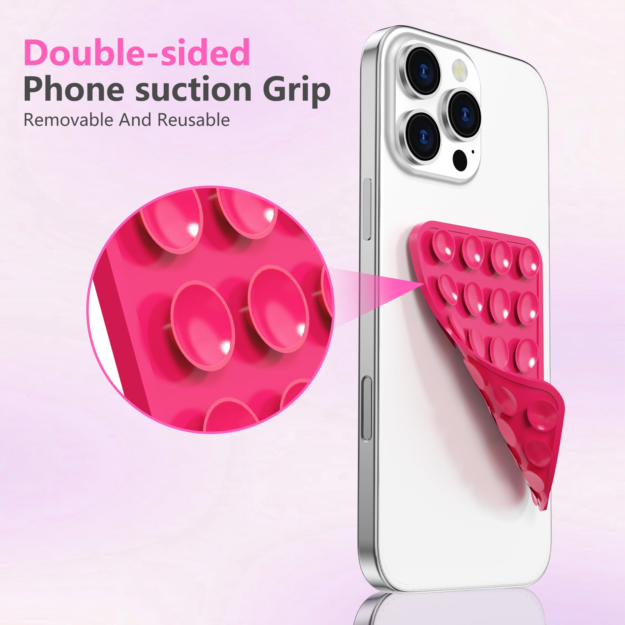 LENOK Silicone Suction Phone Case with Detachable Mount – Double - Sided Grip for Hands - Free Selfies & Videos, Durable for iPhone & Android - LENOK
