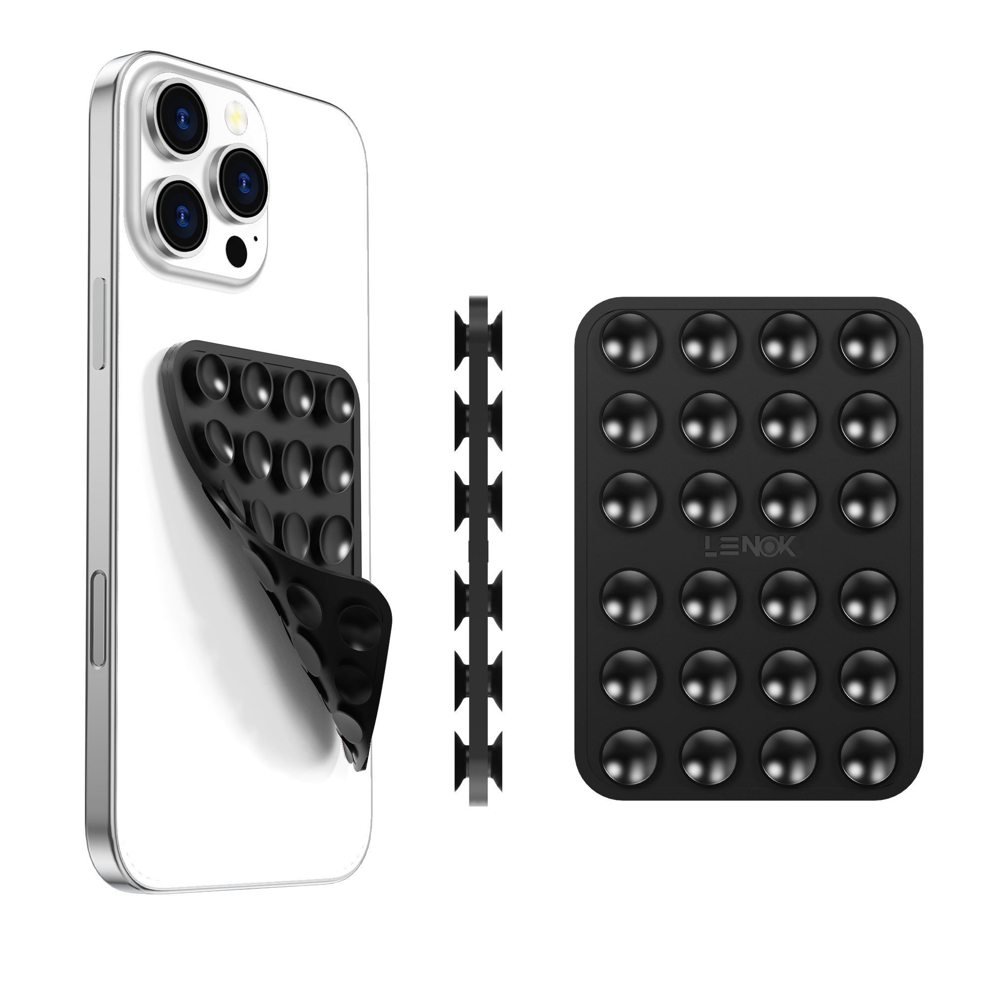 LENOK Silicone Suction Phone Case – Double-Sided Grip, Detachable
