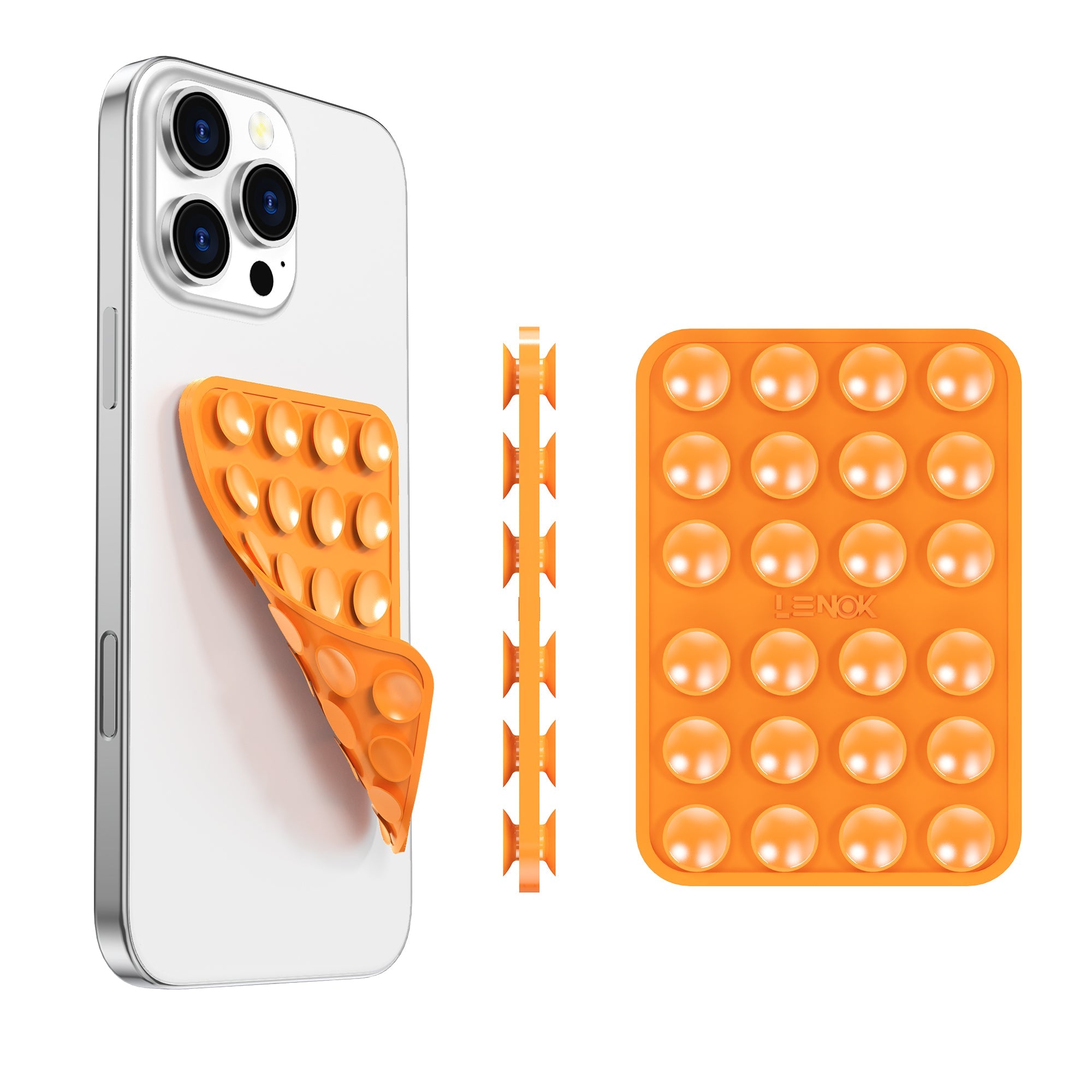 LENOK Silicone Suction Phone Case with Detachable Mount – Double - Sided Grip for Hands - Free Selfies & Videos, Durable for iPhone & Android - LENOK