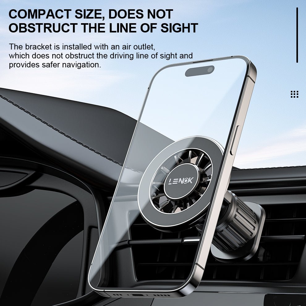 MagSafe Car Phone Mount – Magnetic Air Vent Holder for iPhone 17/16/15/14/13/12, Samsung & All Smartphones - LENOK
