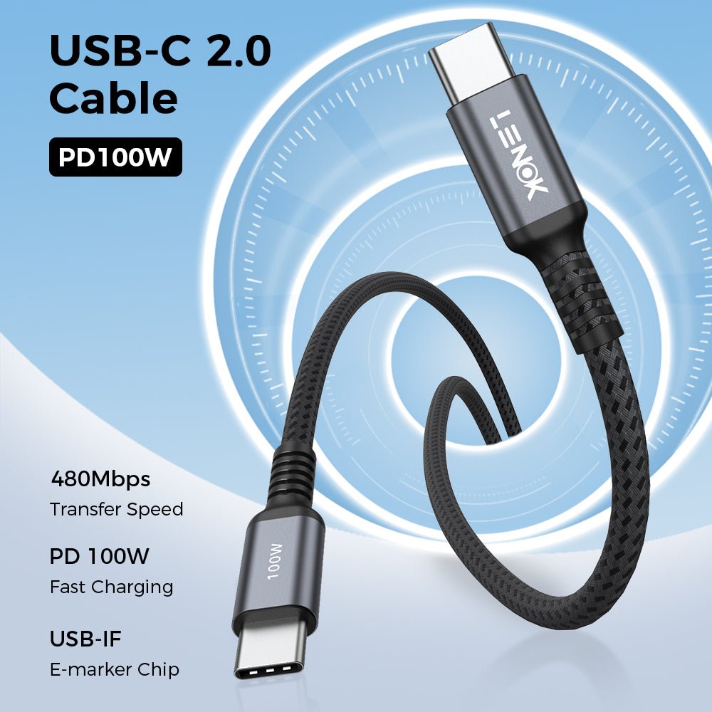 100W USB - C Cable – PD 5A Fast Charging for MacBook, iPad, Galaxy, iPhone | LENOK - LENOK