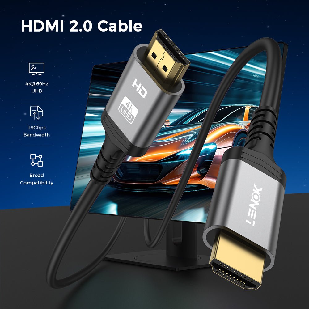 4K HDMI 2.0 Cable 18Gbps High Speed, 4K@60Hz HDR ARC for PS5, 4K TV & Monitor - LENOK