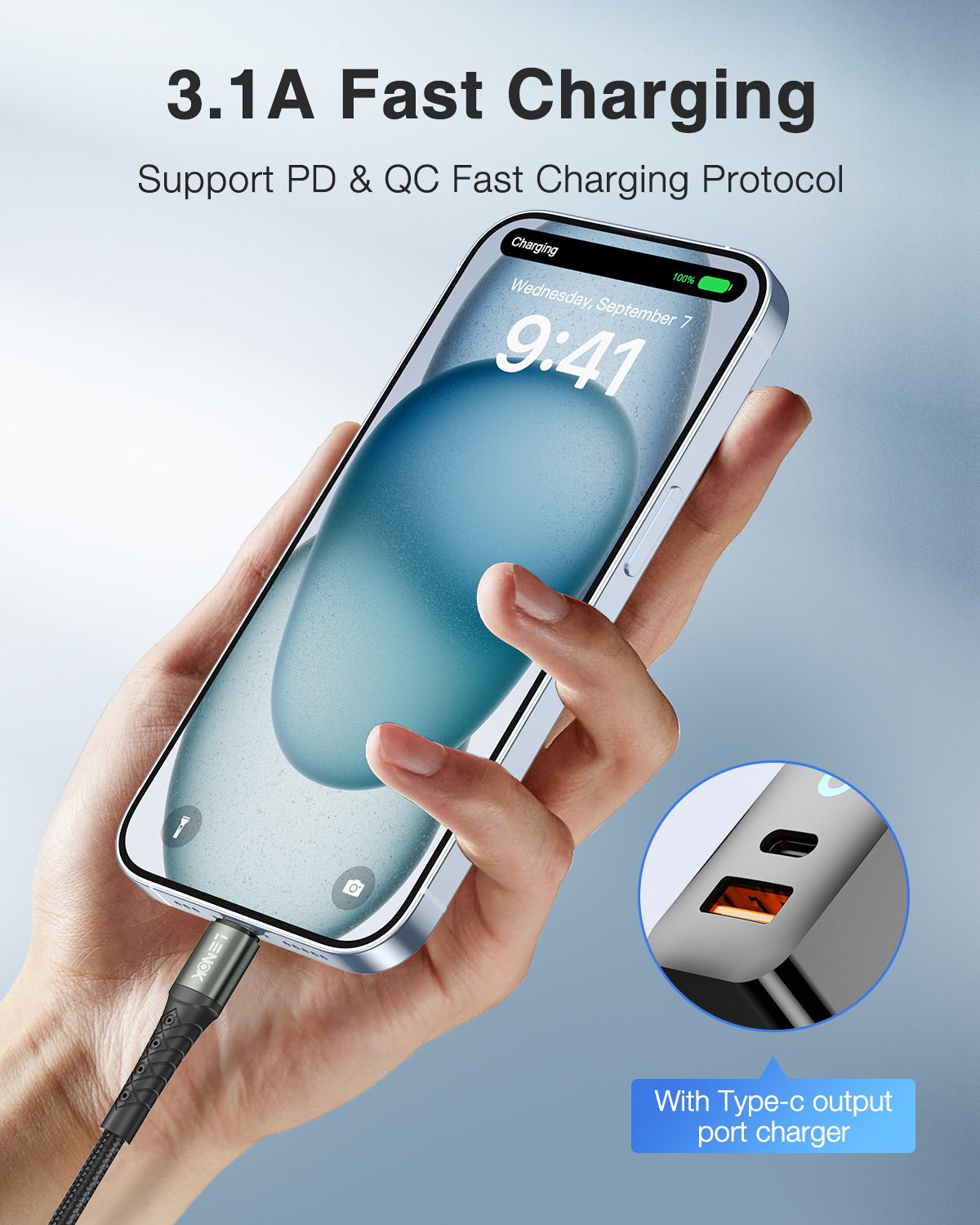 60W USB - C to USB - C Charger Cable – PD 3.0 Fast Charging for iPhone 15, Galaxy S23, MacBook, iPad & More | LENOK - LENOK