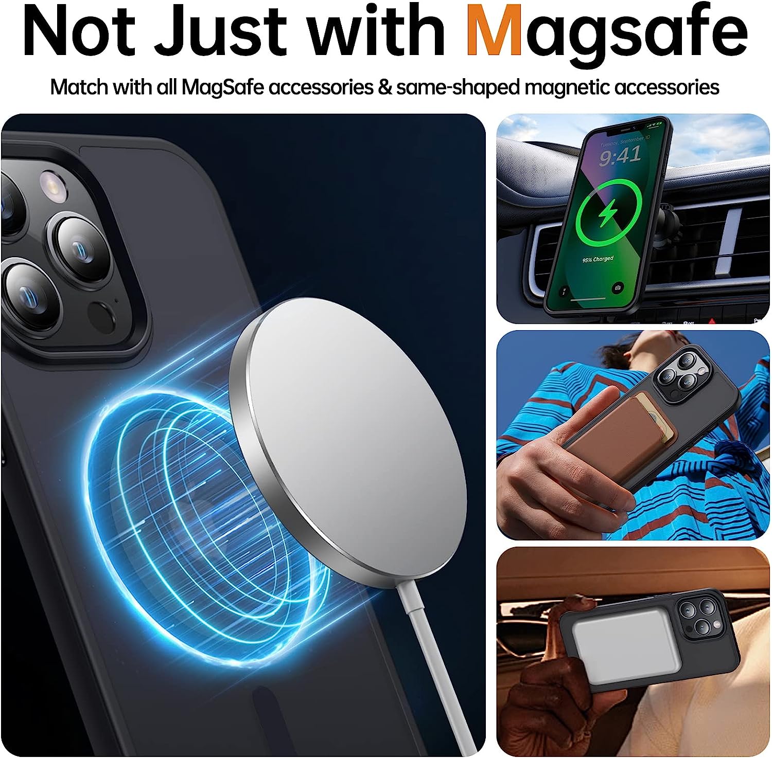 iPhone 12 Pro Max Magnetic Case – MagSafe Compatible, Military-Grade Drop Protection, Slim Translucent Matte Cover | LENOK