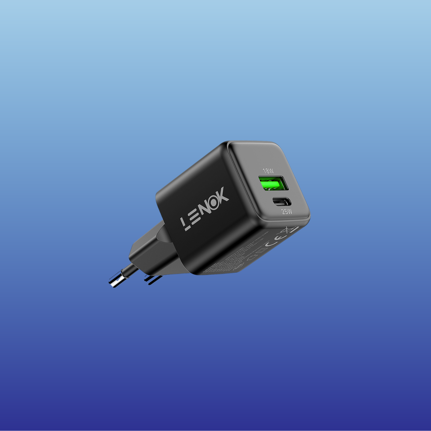  LENOK 25W fast wall charger with USB-C port, compatible with quick charge devices