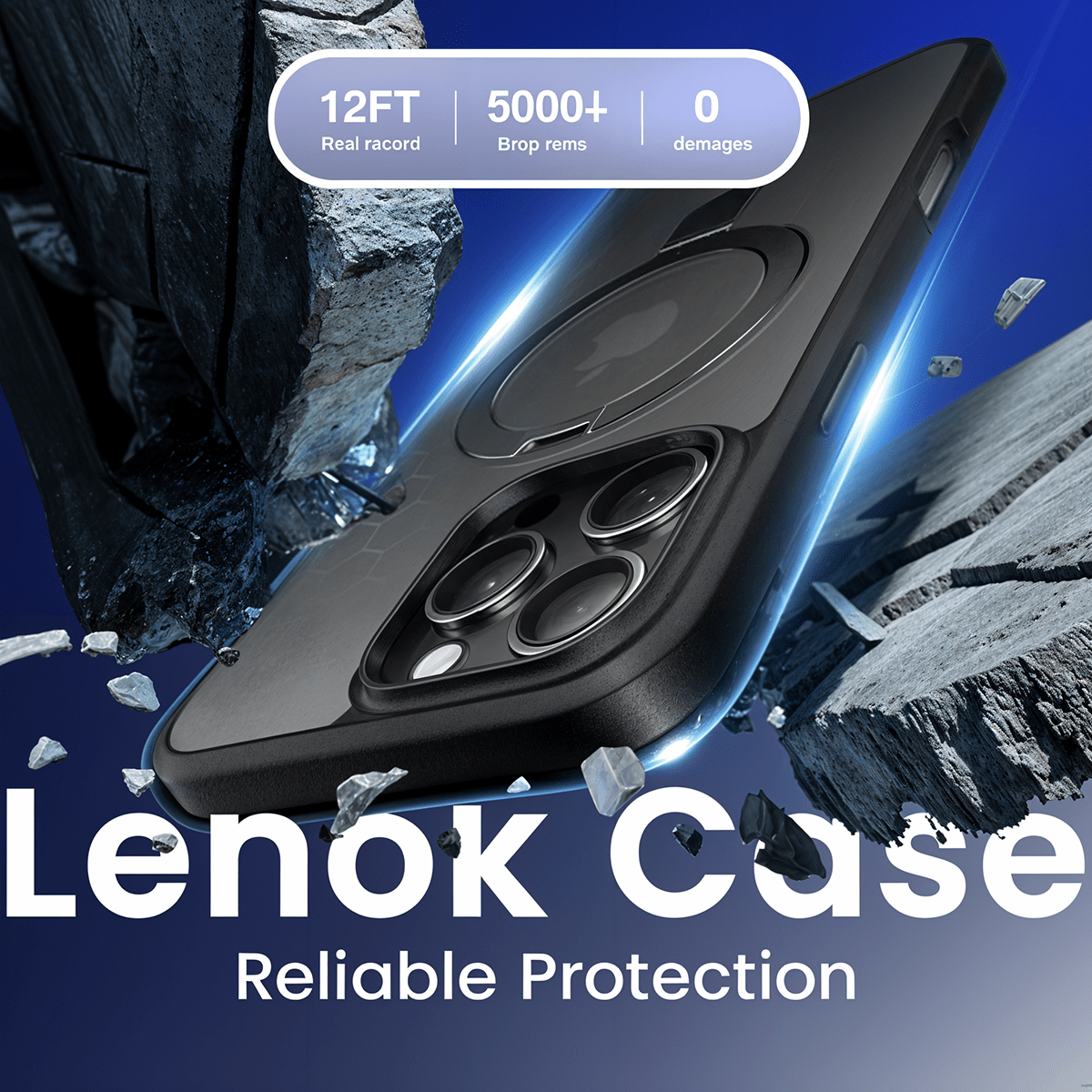 LENOK iPhone 16 Pro Magnetic Case with Kickstand & Ring Holder - Slim, Military - Grade. - LENOK