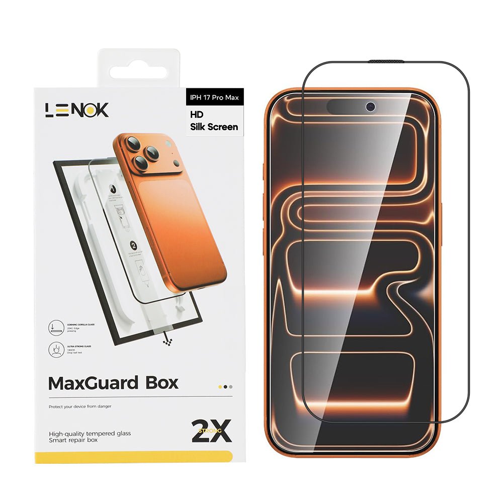 LENOK iPhone 17 Pro Max Screen Protector – 9H Tempered Glass, HD Clear, 2X Strength - LENOK
