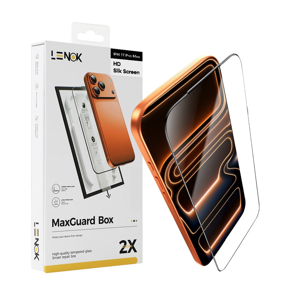 LENOK iPhone 17 Pro Max Screen Protector – 9H Tempered Glass, HD Clear, 2X Strength - LENOK