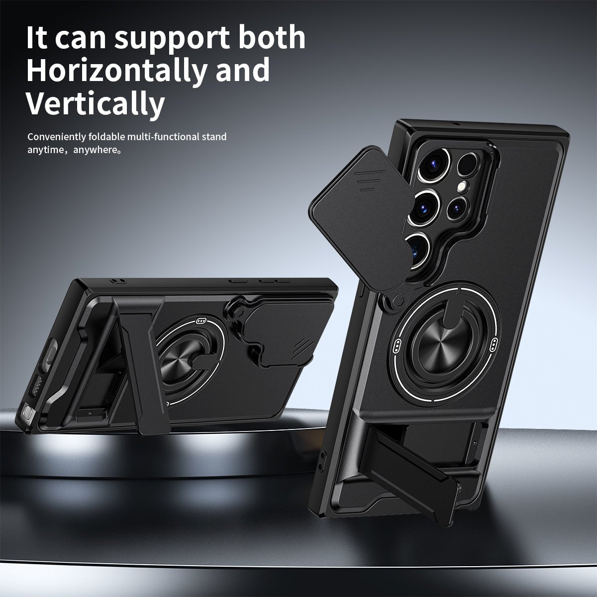 LENOK Military - Grade MagSafe Case for Samsung S 21 Ultra – Rugged Shockproof Armor, Camera Slider, 360° Ring Kickstand - LENOK