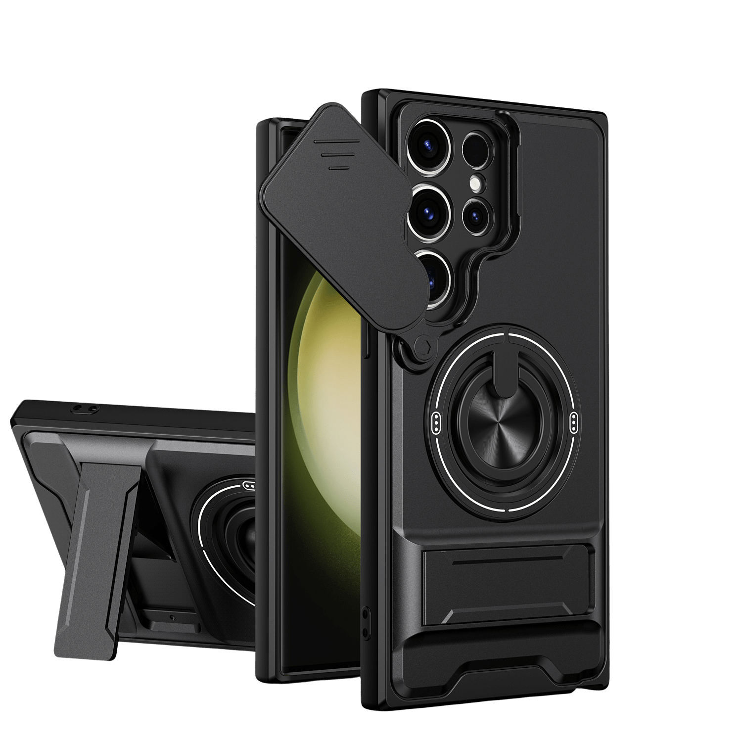 LENOK Military-Grade MagSafe Case for Samsung S22 Ultra – Rugged Shockproof Armor, Camera Slider, 360° Ring Kickstand - LENOK