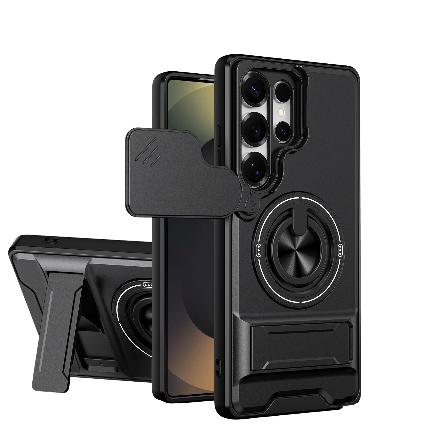 LENOK Military-Grade MagSafe Case for Samsung S26 Ultra – Rugged Shockproof Armor, Camera Slider, 360° Ring Kickstand - LENOK