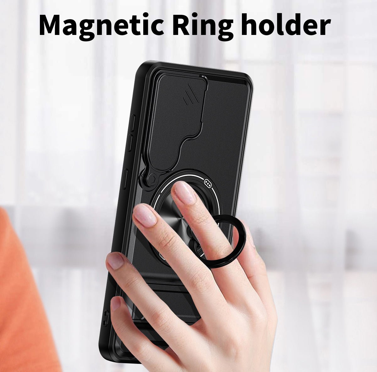 LENOK Samsung Galaxy S25 FE Case – Military-Grade MagSafe, Camera Slider, 360° Ring Kickstand - LENOK