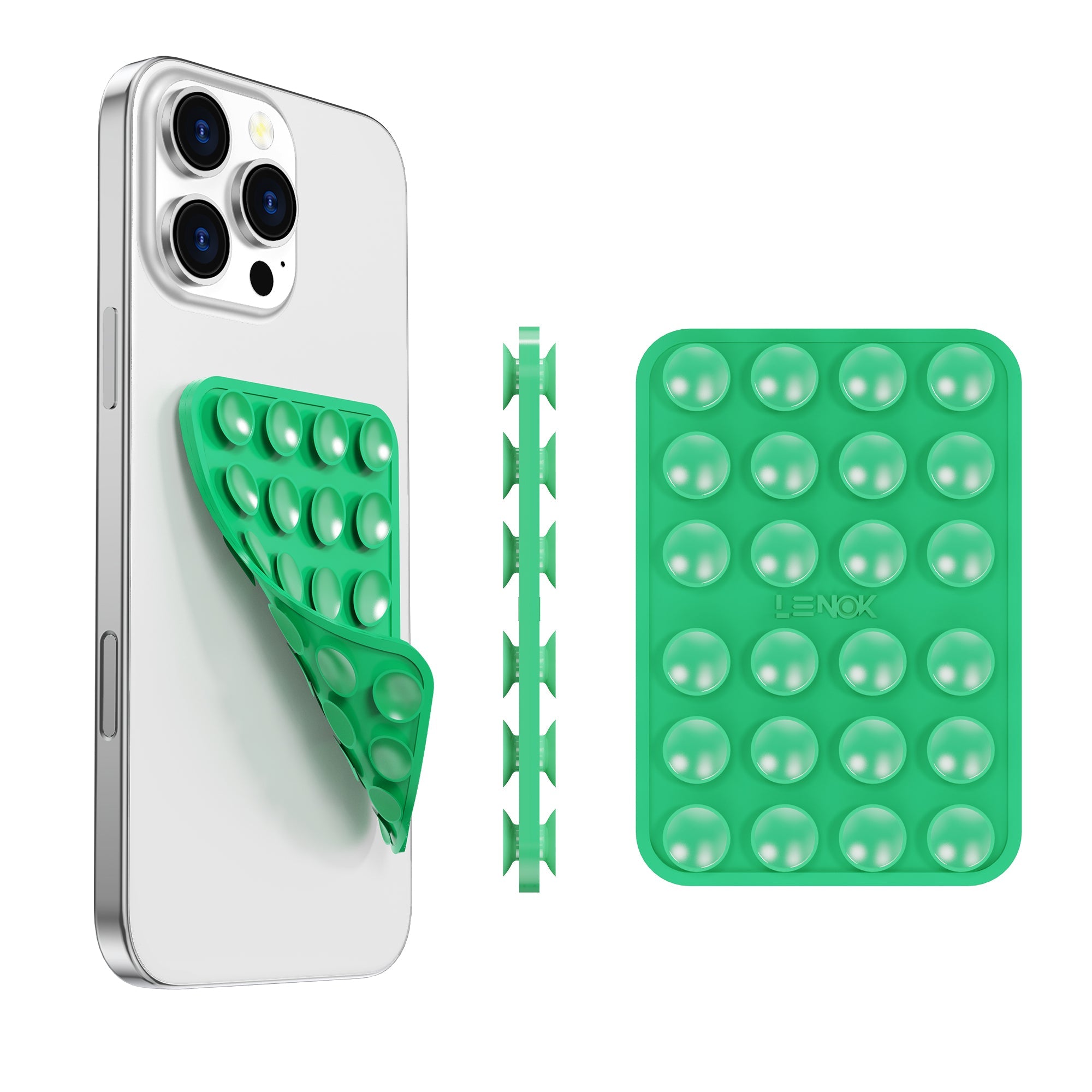 LENOK Silicone Suction Phone Case with Detachable Mount – Double - Sided Grip for Hands - Free Selfies & Videos, Durable for iPhone & Android - LENOK