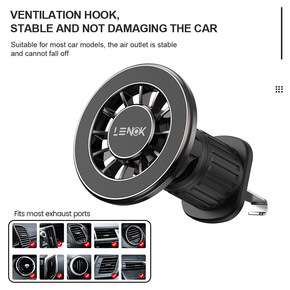 MagSafe Car Phone Mount – Magnetic Air Vent Holder for iPhone 17/16/15/14/13/12, Samsung & All Smartphones - LENOK