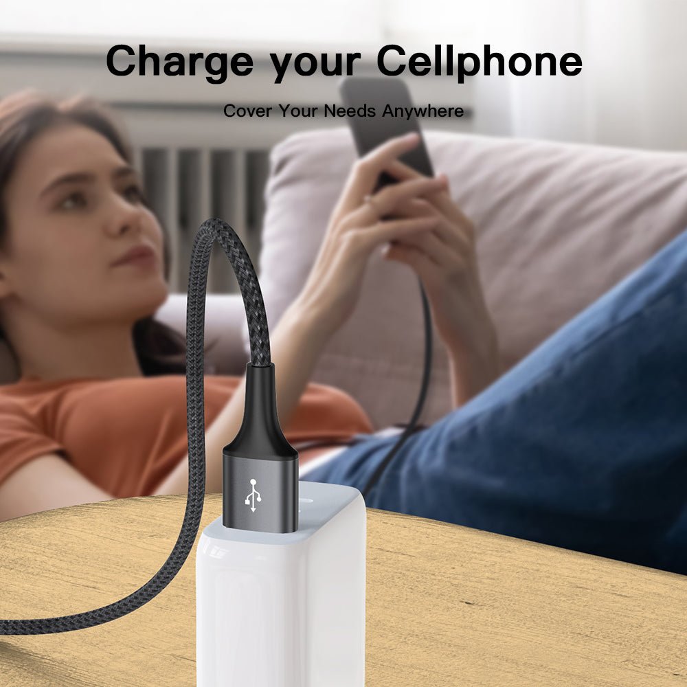 LENOK USB-A to USB-C Fast Charging Cable, Braided CarPlay Cord for iPhone 17/16, Galaxy S25 & Pixel - LENOK